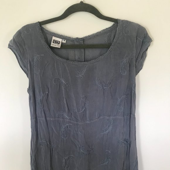 Vintage Johnny Was Collection Embroidered Cornflower Reversible Maxi Dress - Picture 6 of 15